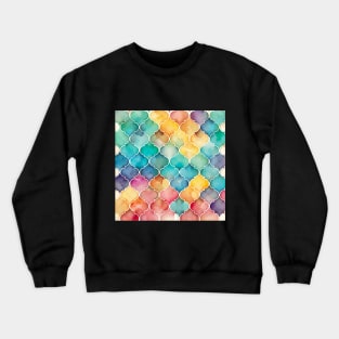 Watercolor Mosaic Pattern Crewneck Sweatshirt